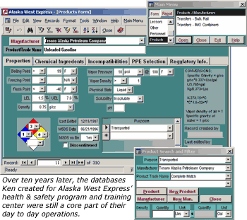 Over four years later, the databases Kenneth Barbalace created for Alaska West Express' health & safety program and training center, are still a core part of their day to day operations.